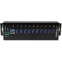StarTech.com 10-Port USB 3.0 Hub - 5Gbps - Metalen Industriële USB-A Hub met ESD & Overspanningsbeveiliging - Din Rail, Muur of Bureau Monteerbaar - TAA Compliant USB Expander Hub - Afbeelding 3