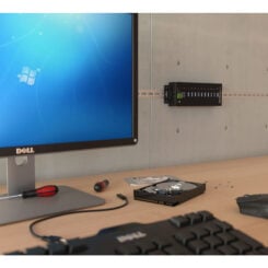 StarTech.com 10-Port USB 3.0 Hub - 5Gbps - Metalen Industriële USB-A Hub met ESD & Overspanningsbeveiliging - Din Rail, Muur of Bureau Monteerbaar - TAA Compliant USB Expander Hub - Afbeelding 4