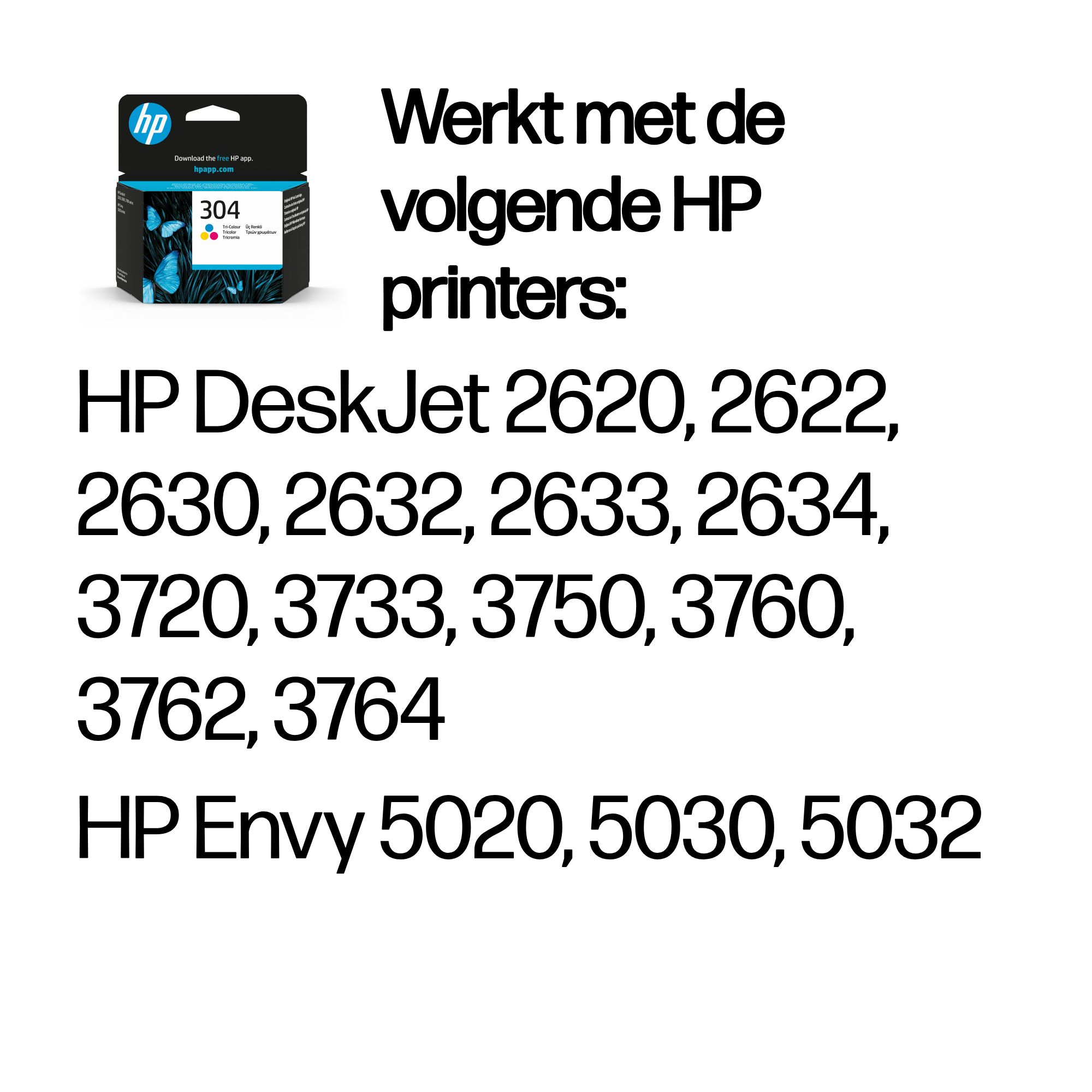 HP 304 originele drie-kleuren inktcartridge - Afbeelding 3