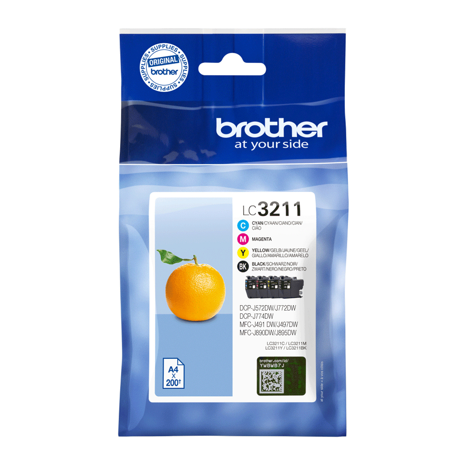Brother LC3211VAL inktcartridge 4 stuk(s) Origineel Normaal rendement Zwart, Cyaan, Magenta, Geel - Afbeelding 2