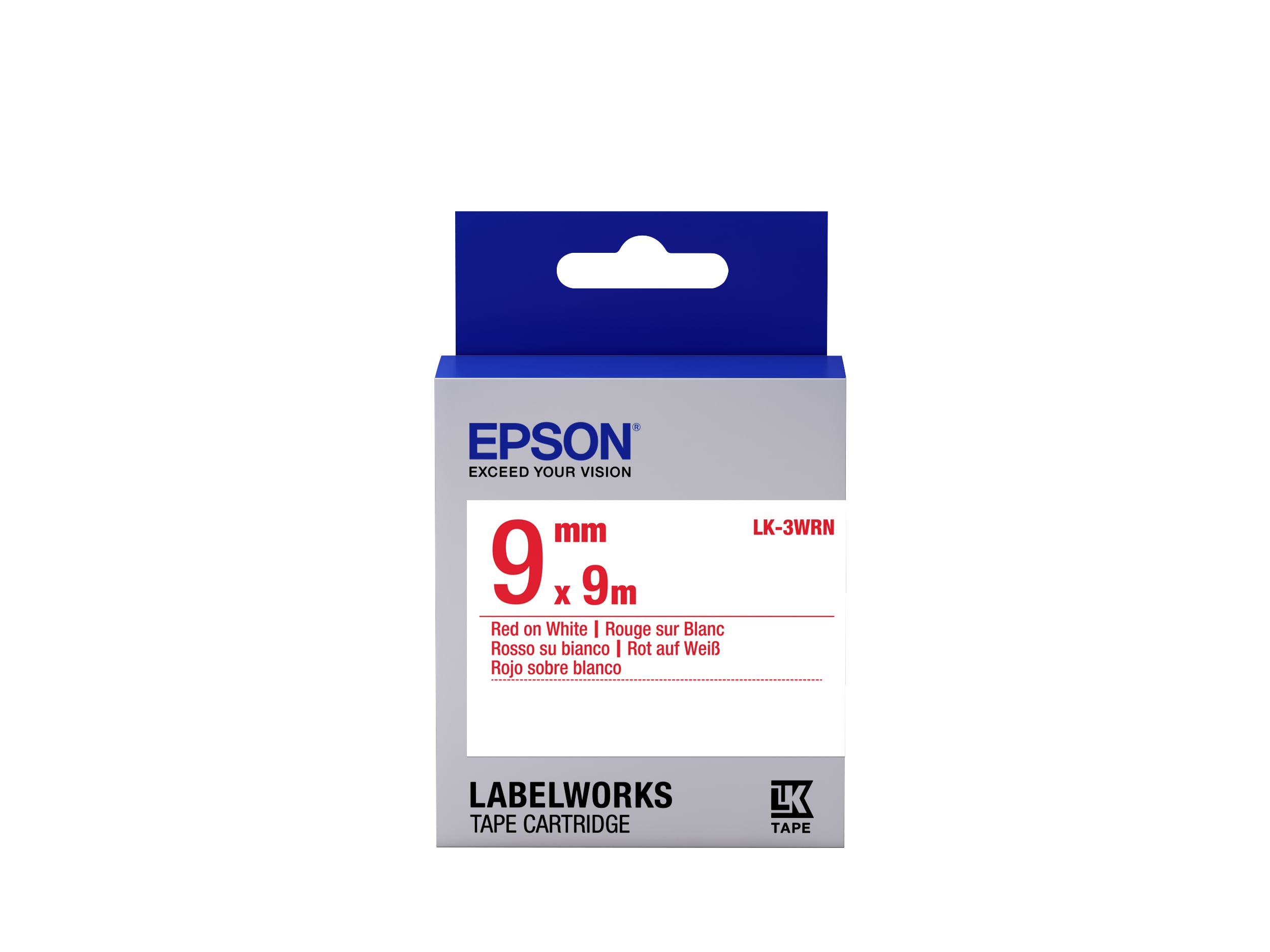 Epson Standard Tape- LK-3WRN Std Red/Wht 9/9 - Afbeelding 2