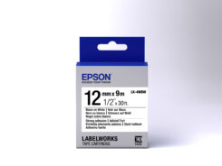 Epson Strong Adhesive Tape - LK-4WBW Strng adh Blk/Wht 12/9 - Afbeelding 3