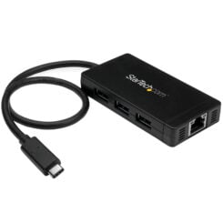 StarTech.com 3 poorts USB C naar USB-A hub met Gigabit Ethernet - USB-C naar 3x USB-A - USB 3.0 (5Gbps) - Inclusief voedingsadapter - Afbeelding 2
