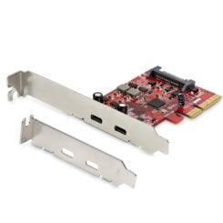 StarTech.com 2-Port USB 3.2 Gen 2 PCIe Kaart, USB-C 10Gbps SuperSpeed PCI Express 3.0 x4 Controller Kaart, USB Type-C Adapter Kaart, Data Only, Windows/macOS/Linux, TAA
