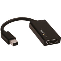StarTech.com Mini DisplayPort naar HDMI adapter, Actieve mDP 1.4 naar HDMI 2.0 Converter, 4k 60Hz, Mini DP of Thunderbolt 1/2 Mac/PC naar HDMI Monitor/TV/Display, mDP naar HDMI Dongle
