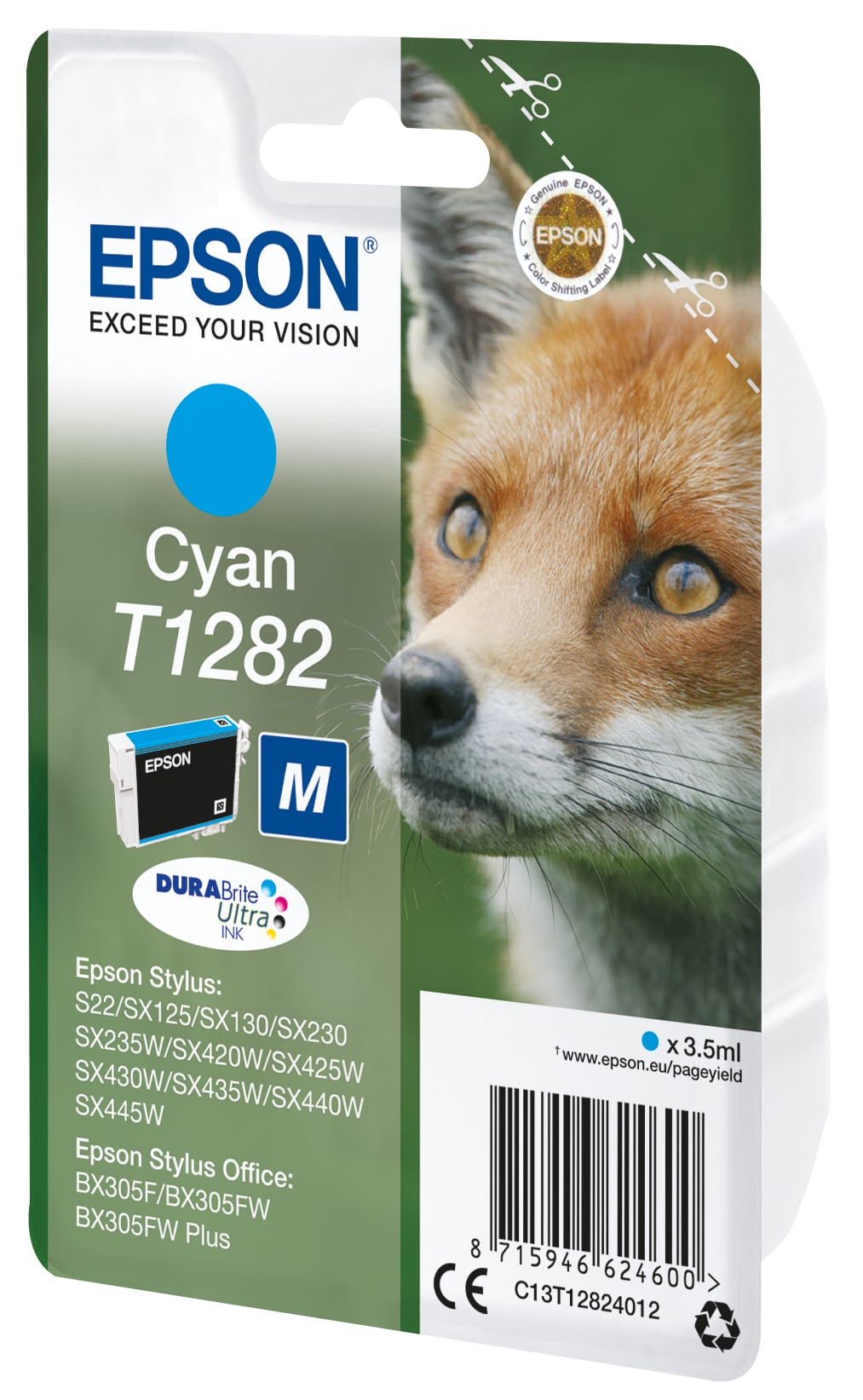 Epson Fox T1282 Vos DURABrite Ultra afzonderlijke cyaan inkt - Afbeelding 3
