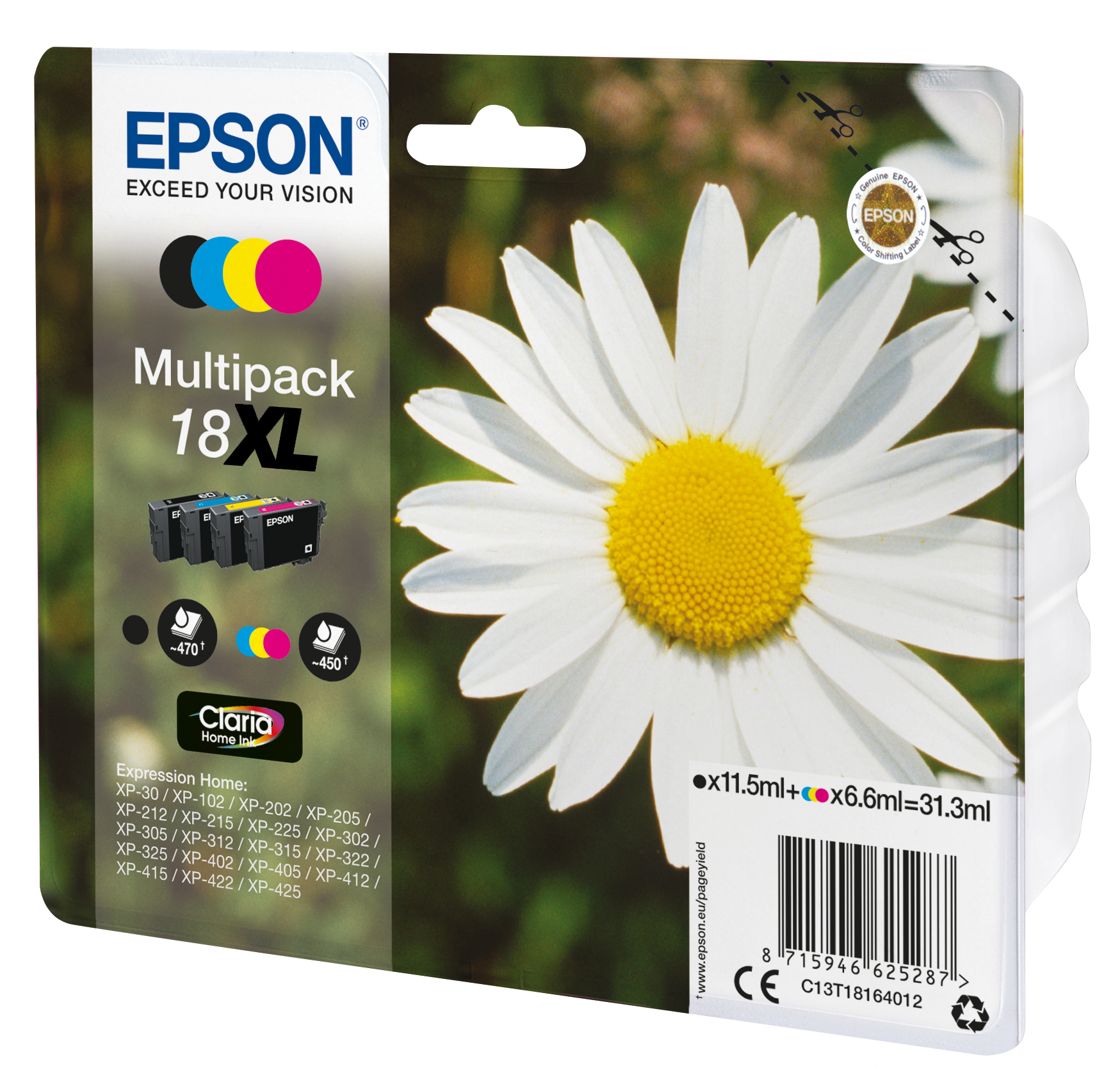 Epson Daisy 18XL Madeliefje Claria Home multipack vierkleureninkt - Afbeelding 2