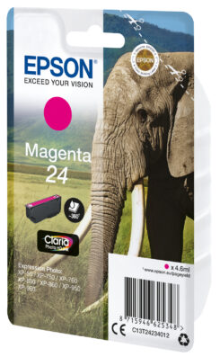 Epson Elephant Singlepack Magenta 24 Claria Photo HD Ink