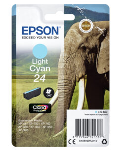 Epson Elephant 24 Olifant Claria Photo HD afzonderlijke lichtcyaan inkt - Afbeelding 3