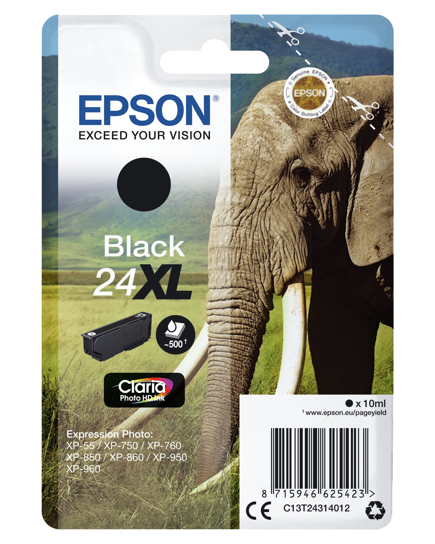 Epson Elephant 24XL Olifant Claria Photo HD afzonderlijke zwarte inkt - Afbeelding 3