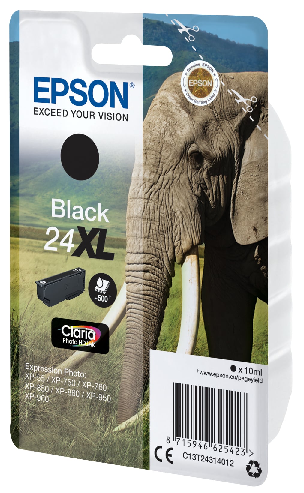 Epson Elephant 24XL Olifant Claria Photo HD afzonderlijke zwarte inkt - Afbeelding 2