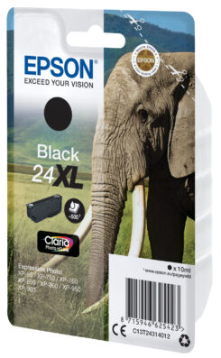 Epson Elephant Singlepack Black 24XL Claria Photo HD Ink