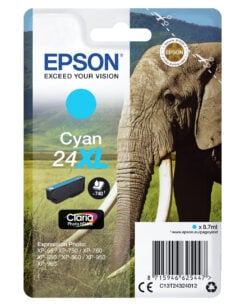Epson Elephant 24XL Olifant Claria Photo HD afzonderlijke cyaan inkt - Afbeelding 3