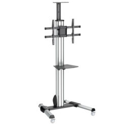StarTech.com Verrijdbare TV Standaard - Mobiele TV Vloerstandaard voor 32-75" VESA Scherm (40kg) - TV Trolley met Plank - Universele TV Mount op Wielen - In hoogte verstelbaar