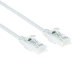 ACT Witte 3 meter LSZH U/UTP CAT6 datacenter slimline patchkabel snagless met RJ45 connectoren
