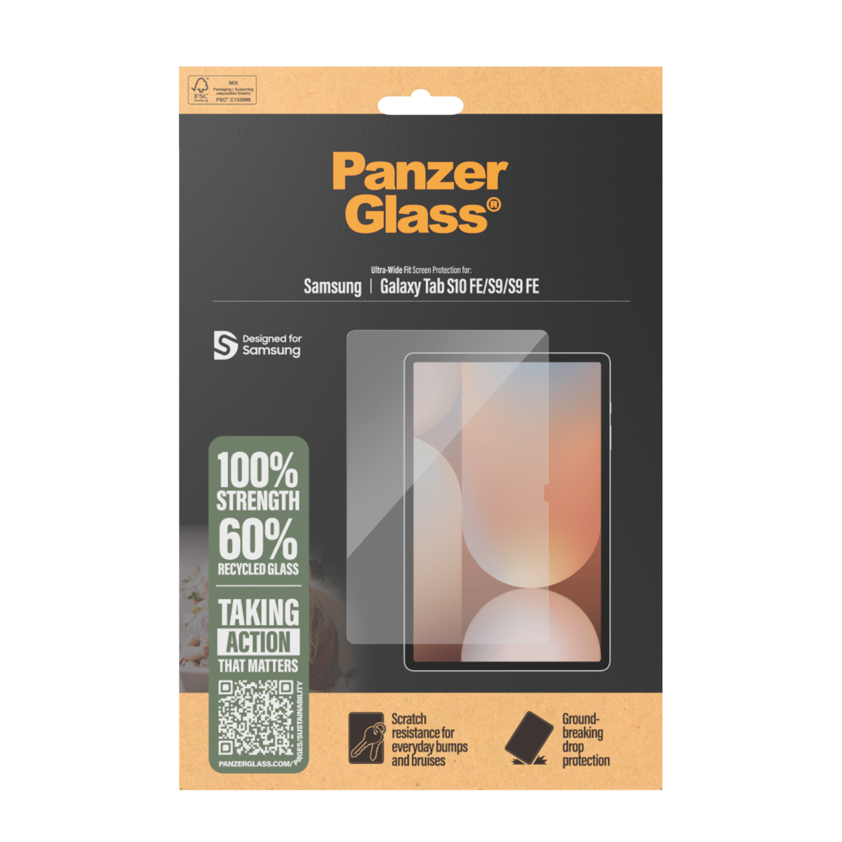 PanzerGlass ® Screen Protector Samsung Galaxy Tab S10 FE | S9 5G | S9 FE 5G | Ultra-Wide Fit Doorzichtige schermbeschermer 1 stuk(s) - Afbeelding 4
