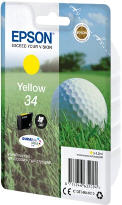 Epson Golf ball 34 Golfbal DURABrite Ultra afzonderlijke gele inkt - Afbeelding 3