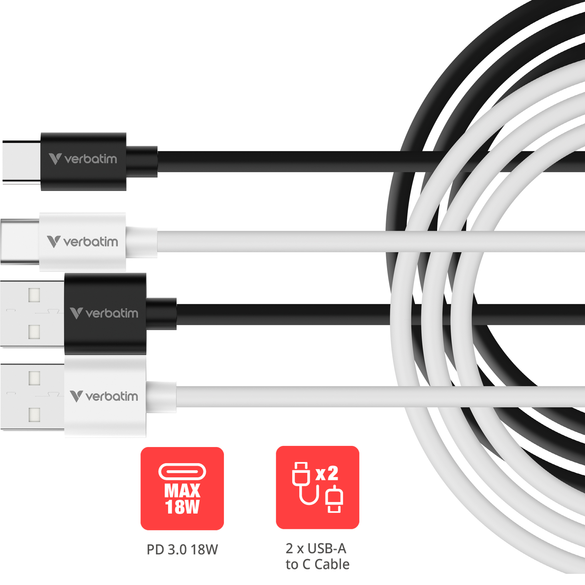 Verbatim Essentials Sync & Charge USB-A-naar-C-kabels - Afbeelding 4