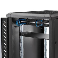 StarTech.com 1U Server Rack Schap - Universele Rackmonteerbare Vrijhangende Plank voor 19" Netwerk Rack - Shelf uit Heavy Duty Staal - Capaciteit 20kg - 25cm Diep - Zwart - Afbeelding 6