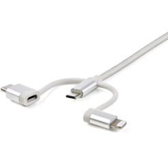 StarTech.com USB oplaadkabel - USB naar Lightning / USB-C / Micro-B - gevlochten - 1 m - Afbeelding 4
