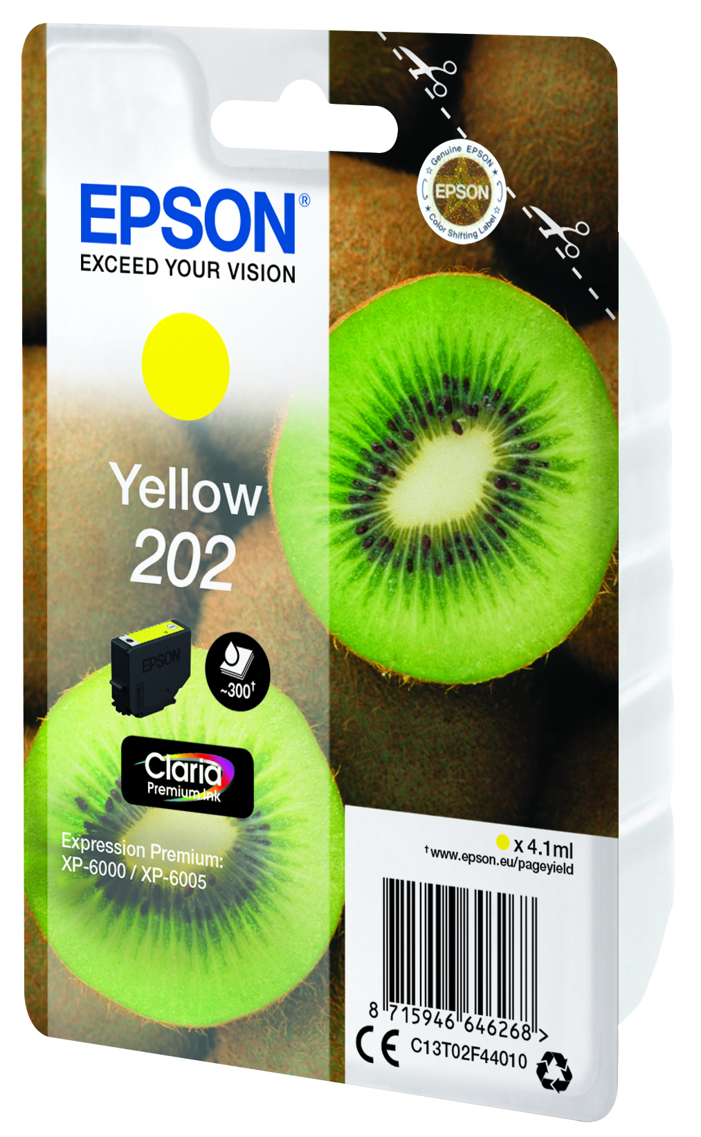 Epson Kiwi Singlepack Yellow 202 Claria Premium Ink - Afbeelding 2