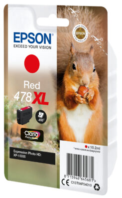 Epson Squirrel 478XL Eekhoorn Claria Photo HD afzonderlijke rode inkt - Afbeelding 3