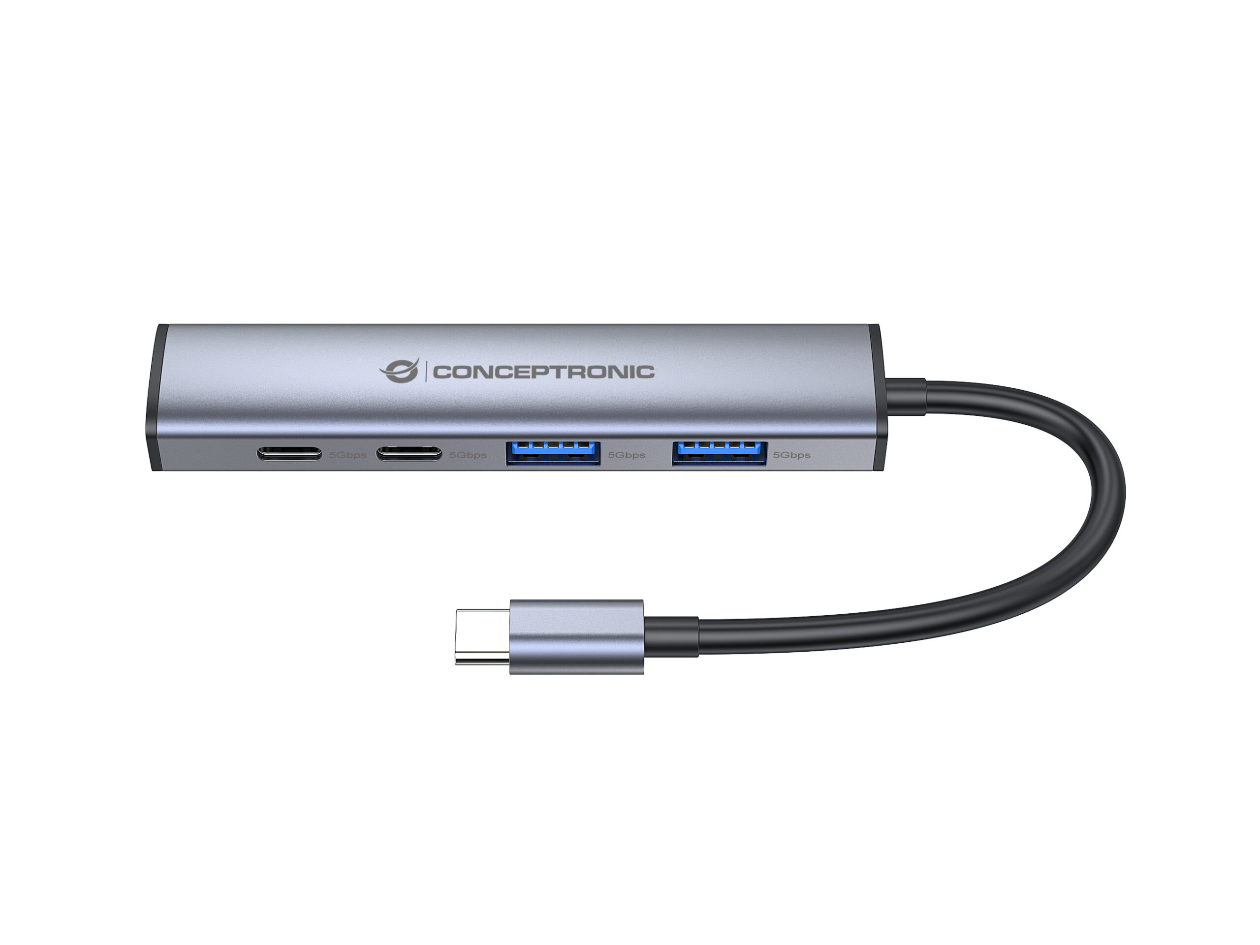 Conceptronic HUBBIES22G interface hub USB 3.2 Gen 1 (3.1 Gen 1) Type-C 5000 Mbit/s Grijs - Afbeelding 4