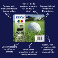 Epson Golf ball 34XL Golfbal DURABrite Ultra afzonderlijke zwarte inkt