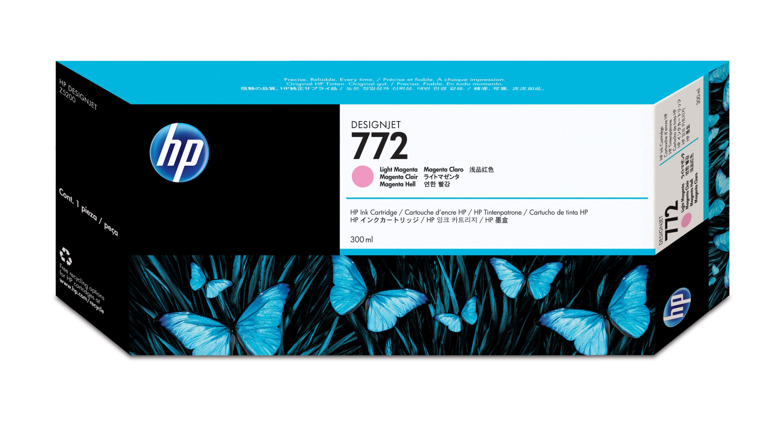 HP 772 licht-magenta DesignJet inktcartridge, 300 ml
