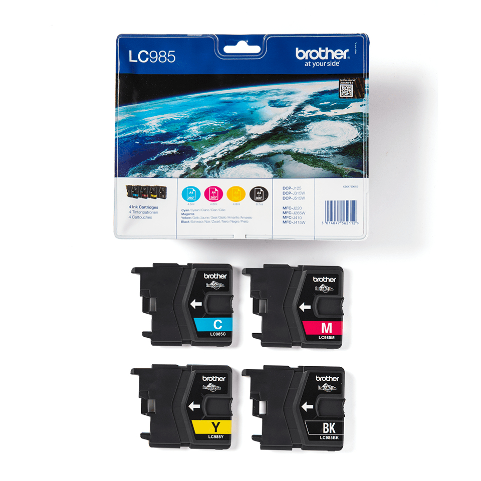 Brother LC985VALBP inktcartridge 4 stuk(s) Origineel Zwart, Cyaan, Magenta, Geel - Afbeelding 4
