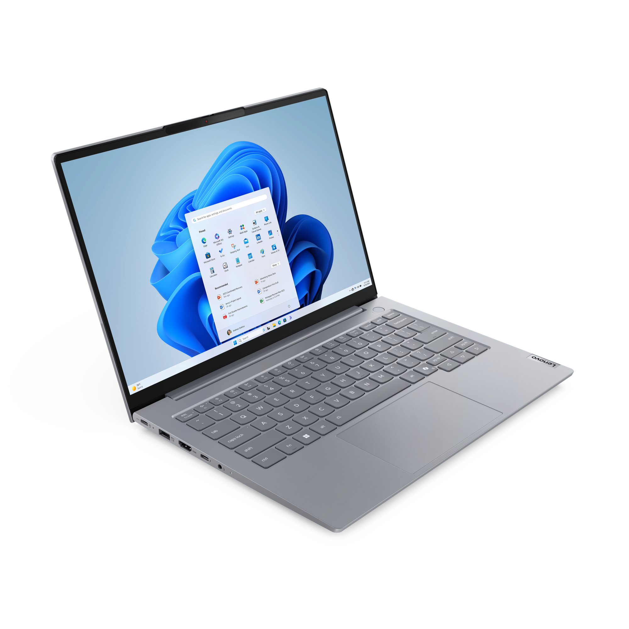 Lenovo ThinkBook 14 G8 IRL Intel Core 7 240H Laptop 35,6 cm (14") WUXGA 16 GB DDR5-SDRAM 512 GB SSD Wi-Fi 6 (802.11ax) Windows 11 Pro Engels Grijs - Afbeelding 3