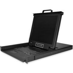StarTech.com 8 port KVM Rack Console met 1,8m Lange Kabels, Geïntegreerde KVM Switch met 17" LCD Scherm, Universele 1U LCD KVM Console, OSD KVM, Duurzaam 50000 MTBF, USB + VGA Support, QWERTY Keyboard