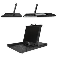 StarTech.com 8 port KVM Rack Console met 1,8m Lange Kabels, Geïntegreerde KVM Switch met 17" LCD Scherm, Universele 1U LCD KVM Console, OSD KVM, Duurzaam 50000 MTBF, USB + VGA Support, QWERTY Keyboard - Afbeelding 3