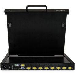StarTech.com 8 port KVM Rack Console met 1,8m Lange Kabels, Geïntegreerde KVM Switch met 17" LCD Scherm, Universele 1U LCD KVM Console, OSD KVM, Duurzaam 50000 MTBF, USB + VGA Support, QWERTY Keyboard - Afbeelding 4
