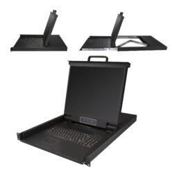 StarTech.com 8 port KVM Rack Console met 1,8m Lange Kabels, Geïntegreerde KVM Switch met 19" LCD Scherm, Universele 1U LCD KVM Console, OSD KVM, Duurzaam 50000 MTBF, USB + VGA Support, QWERTY Keyboard - Afbeelding 3