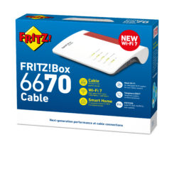 Box FRITZ! 6670 Cable Edition International draadloze router 2.5 Gigabit Ethernet Dual-band (2.4 GHz / 5 GHz) Rood, Wit - Afbeelding 6