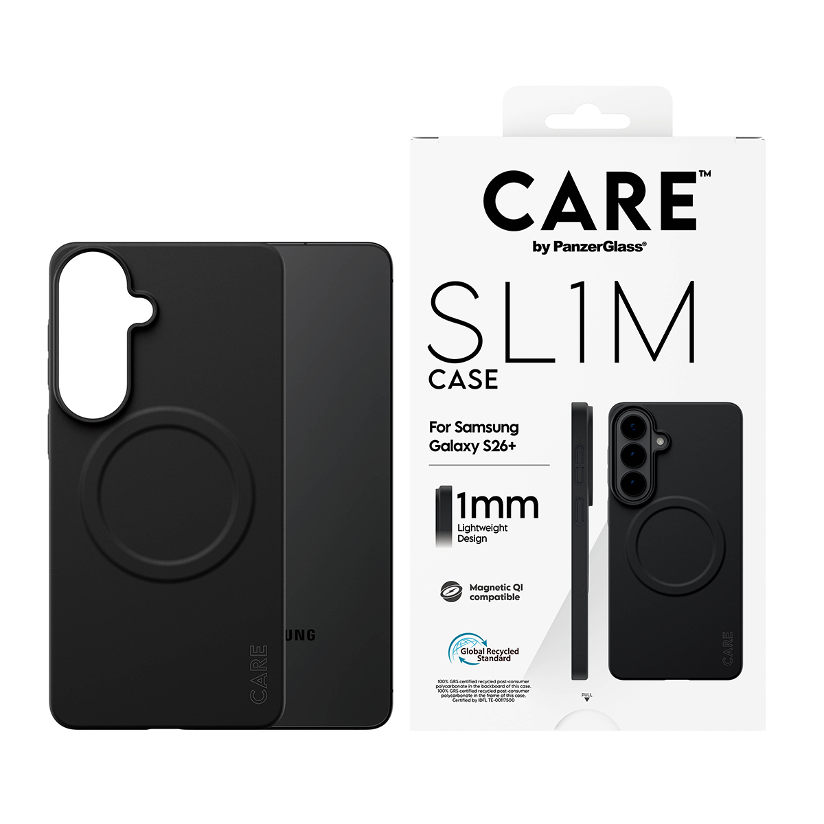 PanzerGlass CARE™ by ® SL1M Case Black w. Qi Samsung Galaxy S26+ mobiele telefoon behuizingen 17 cm (6.7") Hoes Zwart - Afbeelding 3