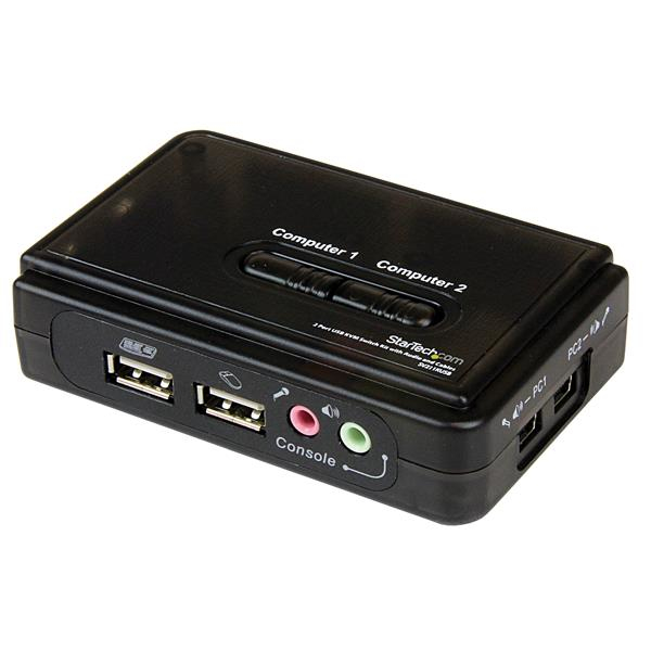 StarTech.com 2-poort USB KVM-switch Zwart met Audio en Bekabeling - Afbeelding 2