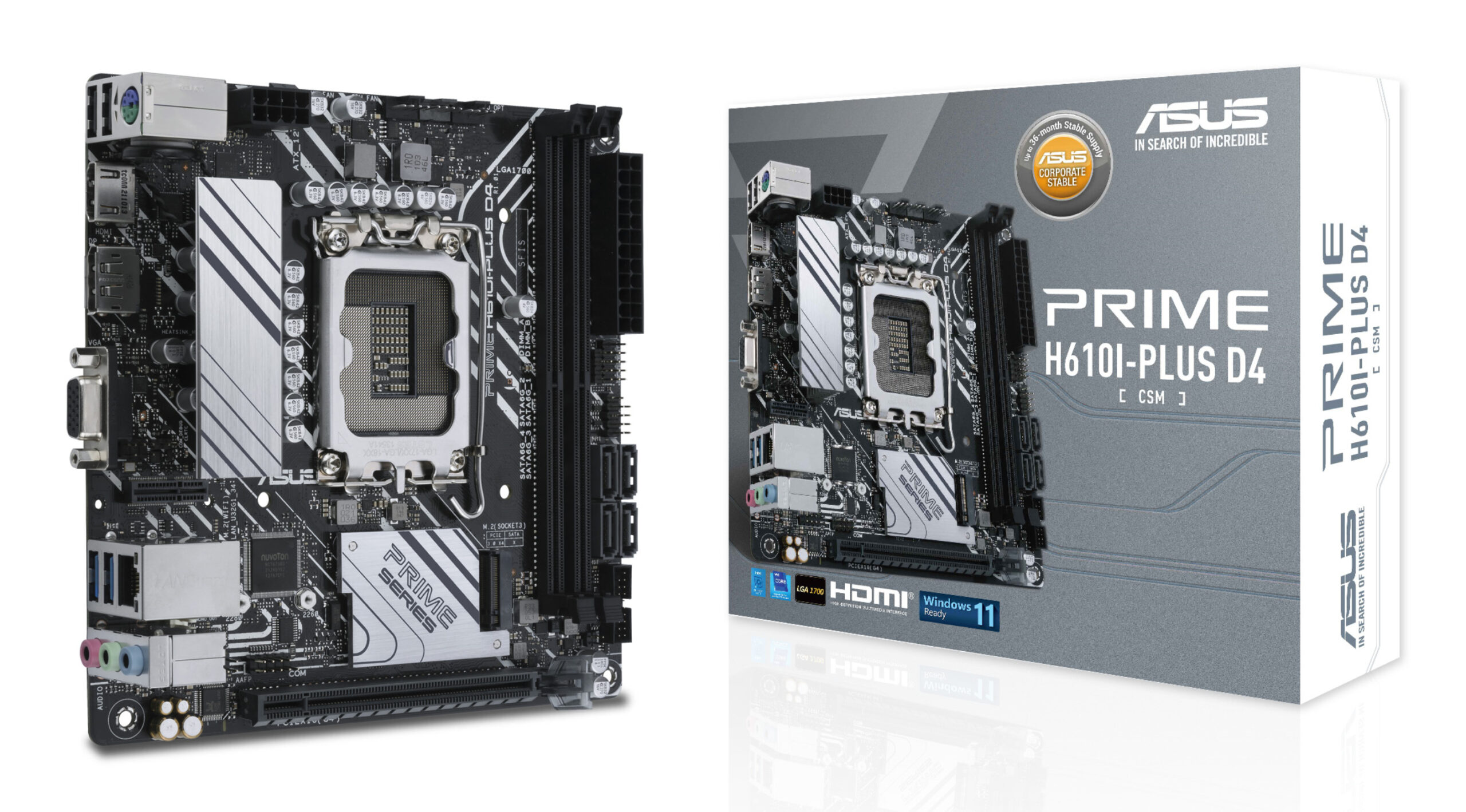 ASUS PRIME H610I-PLUS D4-CSM Intel H610 LGA 1700 mini ITX - Afbeelding 2