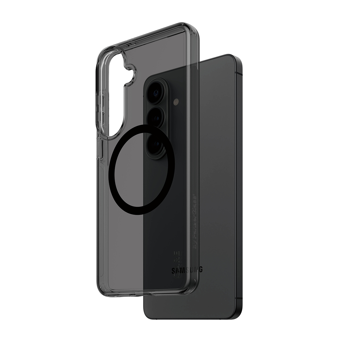 PanzerGlass CARE™ by ® Smokey Case w. Black Qi Samsung Galaxy S26+ mobiele telefoon behuizingen Hoes Zwart