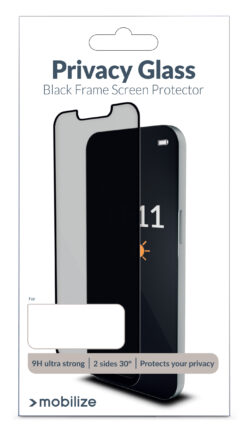 Mobilize Privacy Glass Screen Protector - Black Frame - for Apple iPhone 13/13 Pro/14 - Afbeelding 3