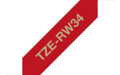 Brother TZE-RW34 labelprinter-tape Goud op rood