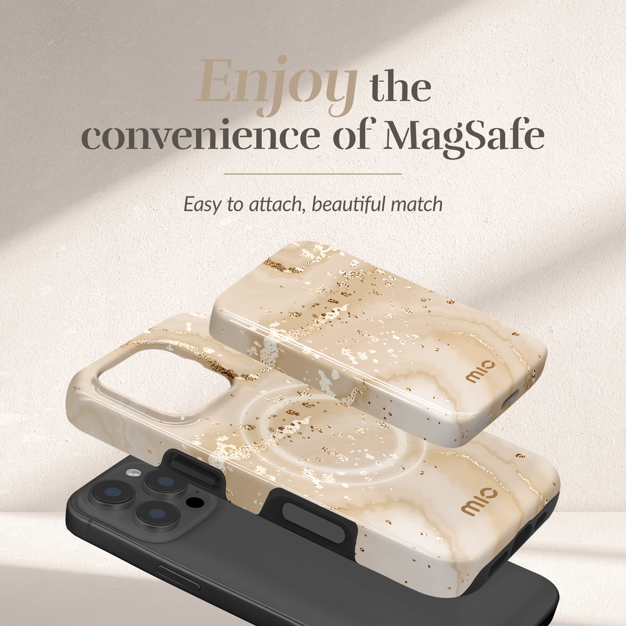 MIO Powerbank 5000mAh with Double sided Magsafe Compatibility Gold Marble - Glossy - Afbeelding 2