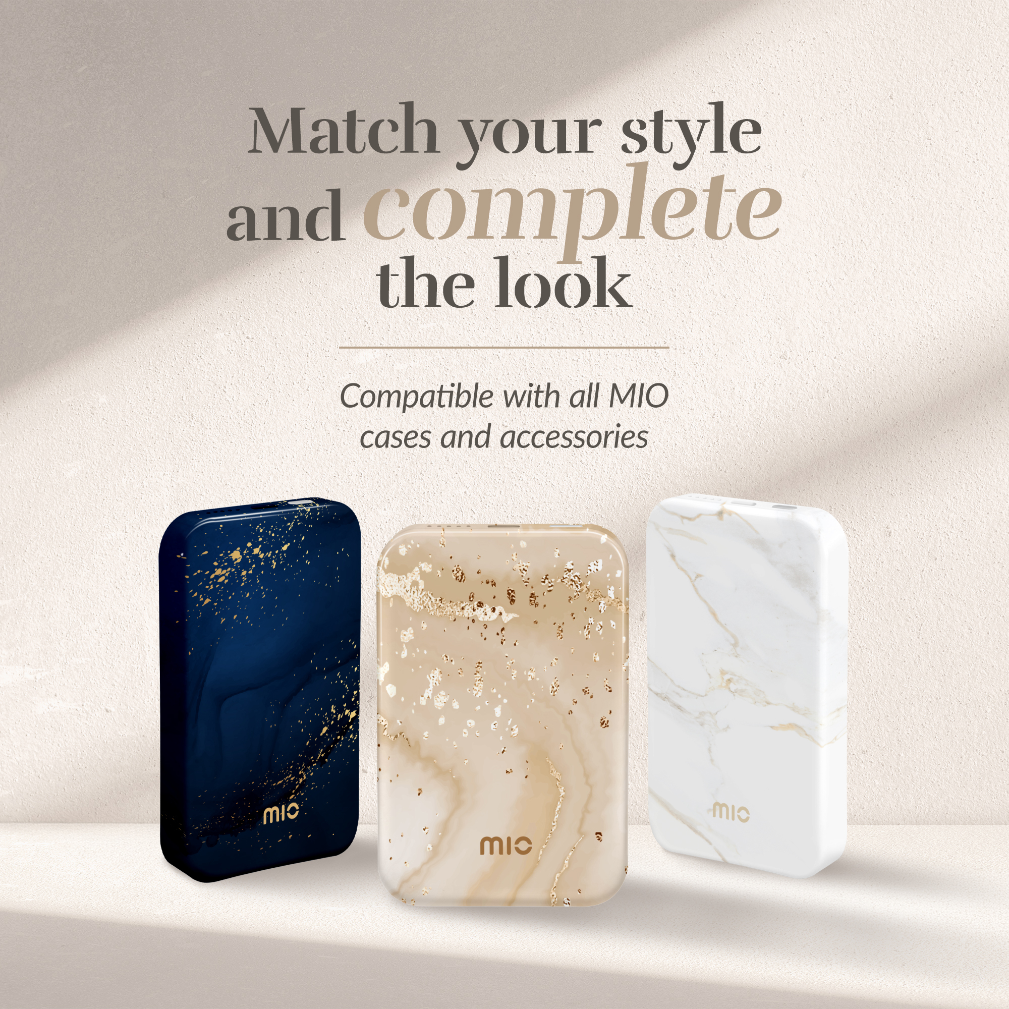 MIO Powerbank 5000mAh with Double sided Magsafe Compatibility Gold Marble - Glossy - Afbeelding 5