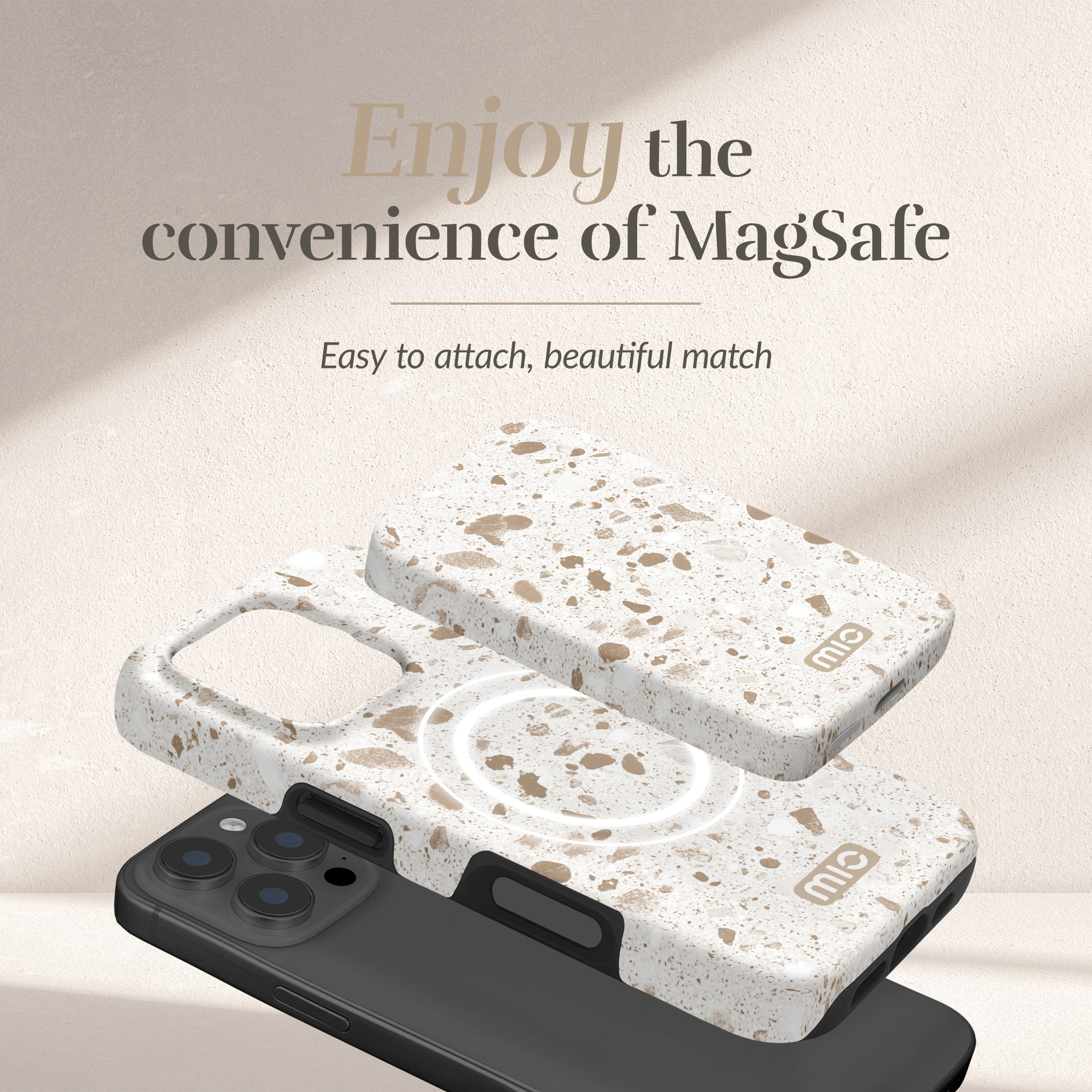 MIO Powerbank 5000mAh with Double sided Magsafe Compatibility Soft Terrazzo - Matt - Afbeelding 2