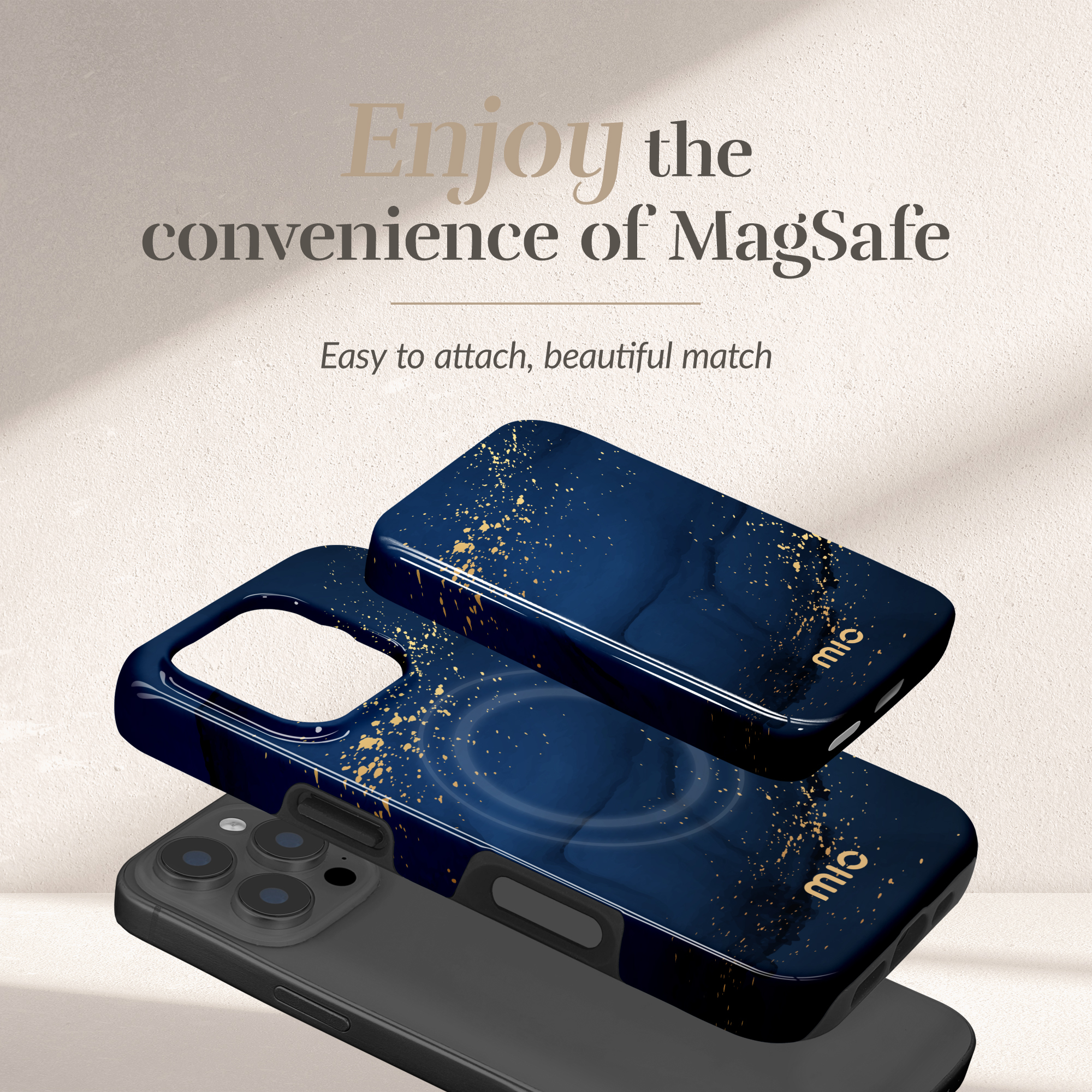 MIO Powerbank 5000mAh with Double sided Magsafe Compatibility Midnight Sparkle - Glossy - Afbeelding 2