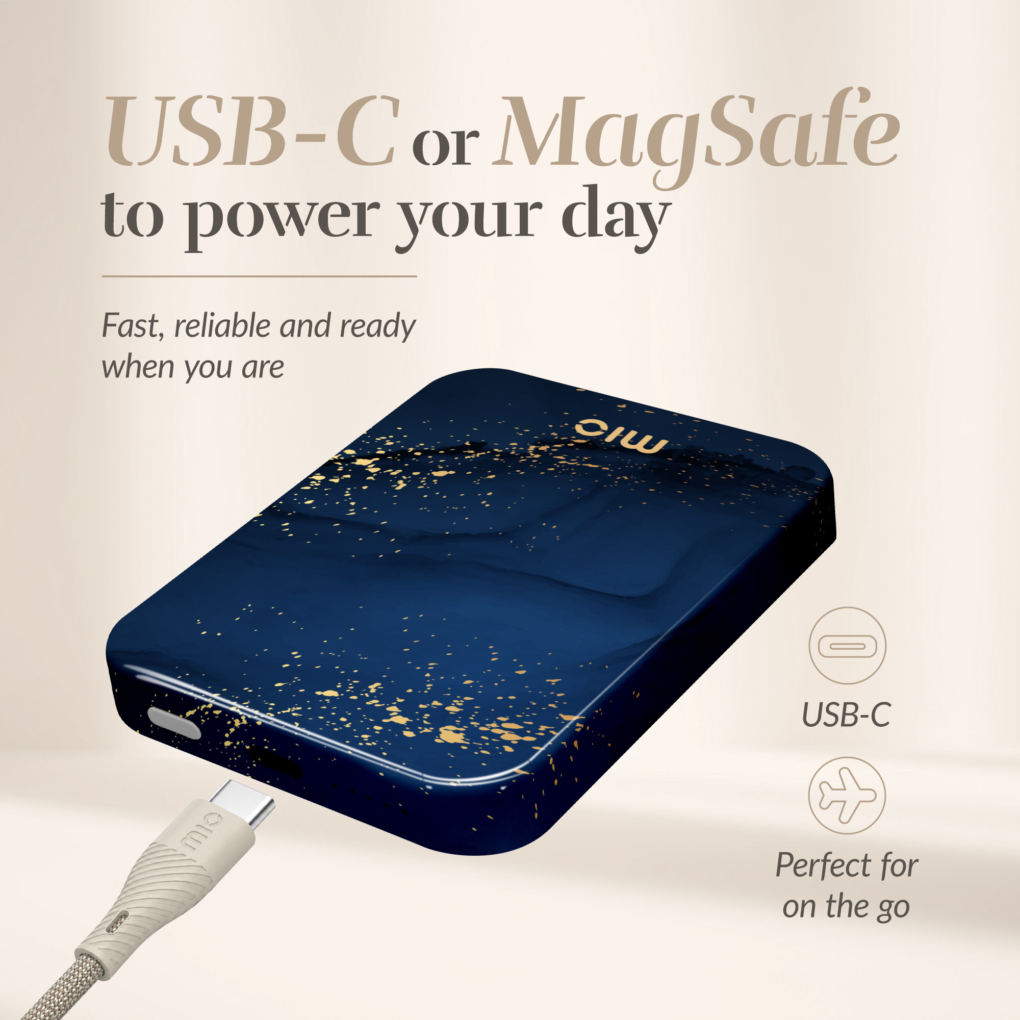 MIO Powerbank 5000mAh with Double sided Magsafe Compatibility Midnight Sparkle - Glossy - Afbeelding 6