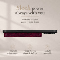 MIO Powerbank 5000mAh with Double sided Magsafe Compatibility Berry Blooms - Matt - Afbeelding 4