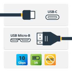StarTech.com 1m USB-C naar Micro USB-B Kabel, USB 10Gbps, 3A, Type C naar Micro-B Data Transfer Kabel - Afbeelding 3