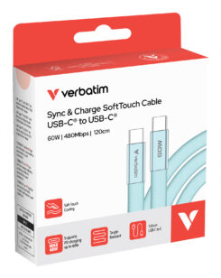 Verbatim Sync & Charge USB-C to USB-C 60W 120cm blue - Afbeelding 4